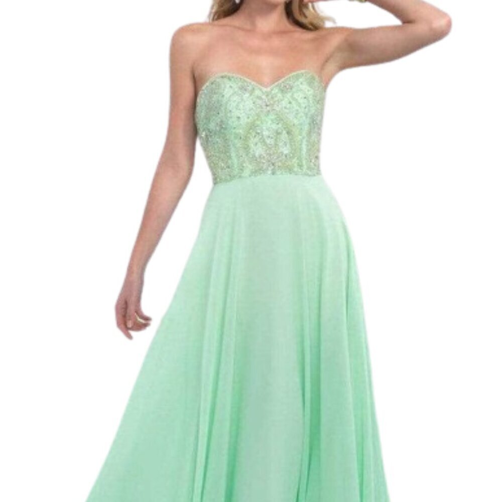 SALE NWT Intrigue 164 Chiffon Prom Dress Mint Green size 0